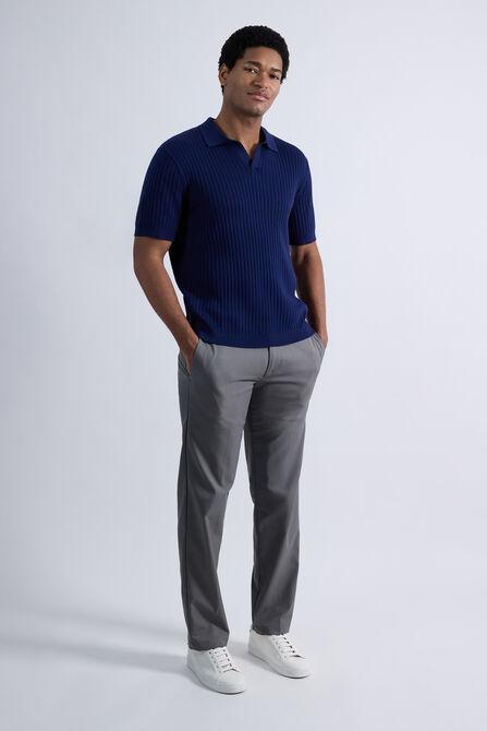 Johnny Collar Ribbed Sweater, Glacier Blue view# 3
