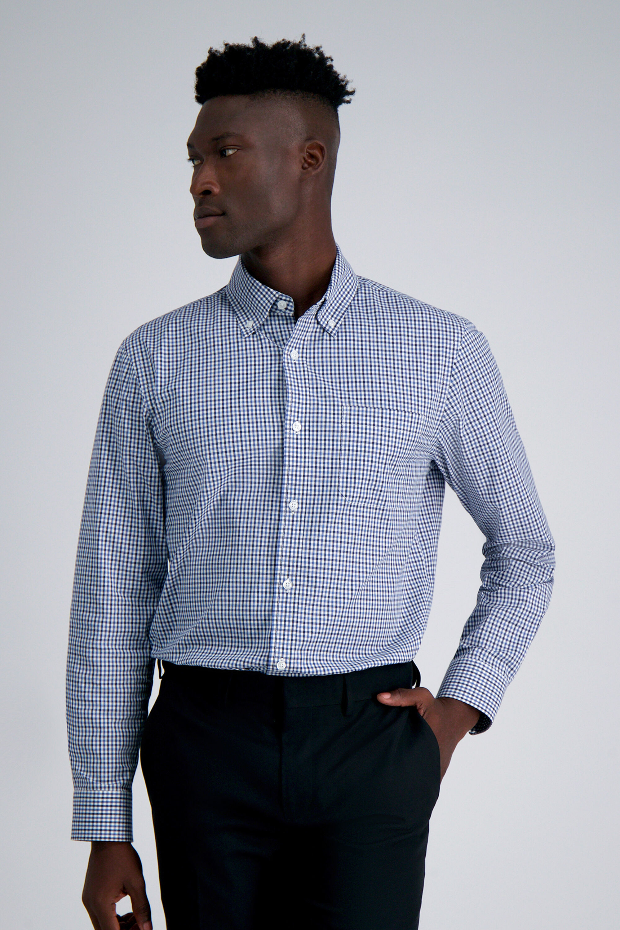 Blue Mens Dress Shirts Tailored Fits More Haggar