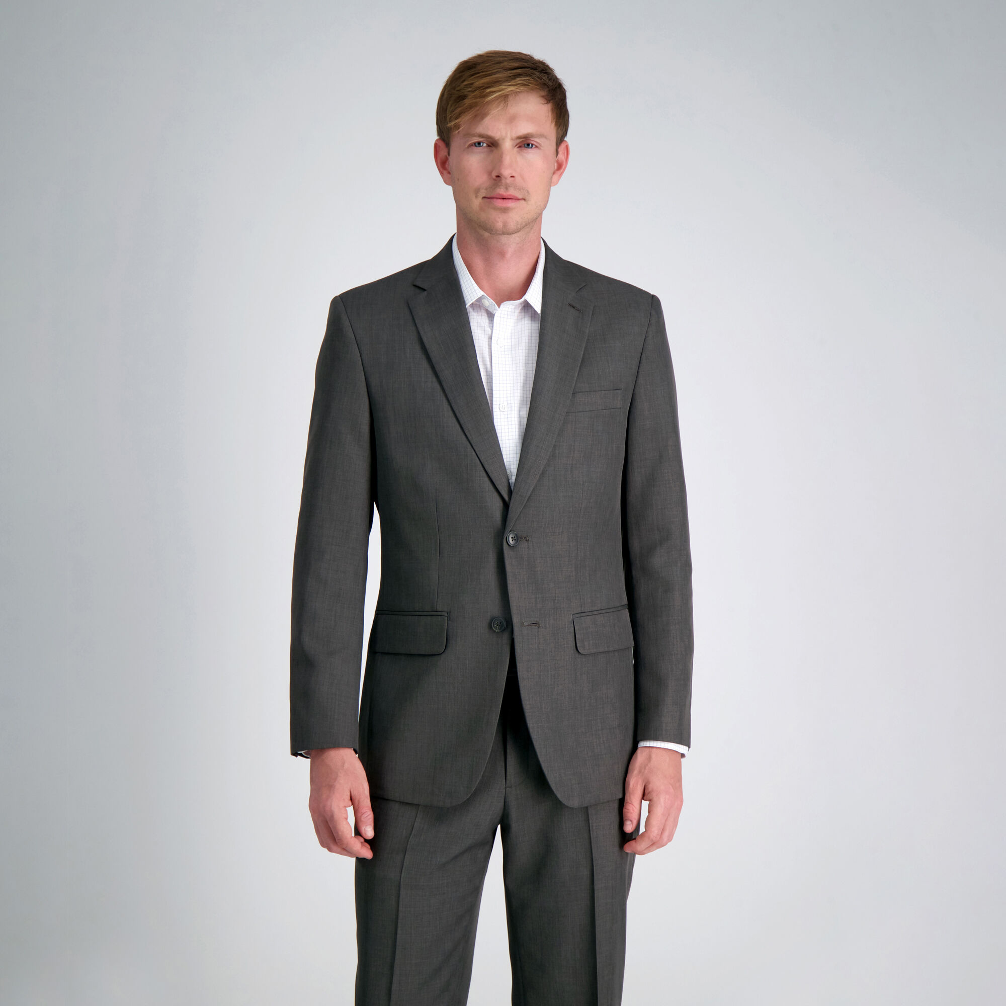 Haggar Travel Performance Suit Separates Jacket Brown Heather (HZ70278 Clothing Suits) photo
