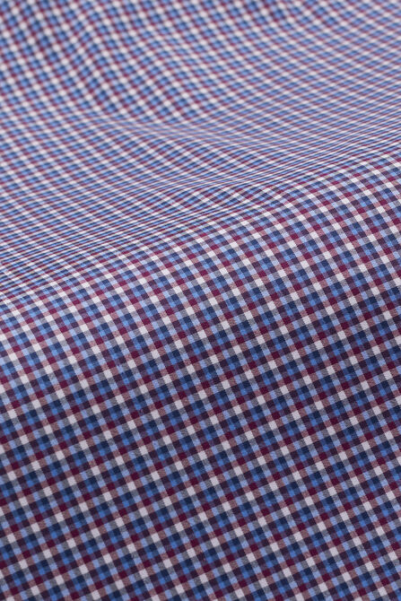 Premium Performance Dress Shirt - White and Blue Check, Blue view# 5