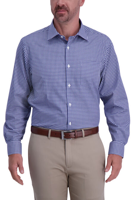 Plaid Premium Comfort Dress Shirt,  Navy view# 1