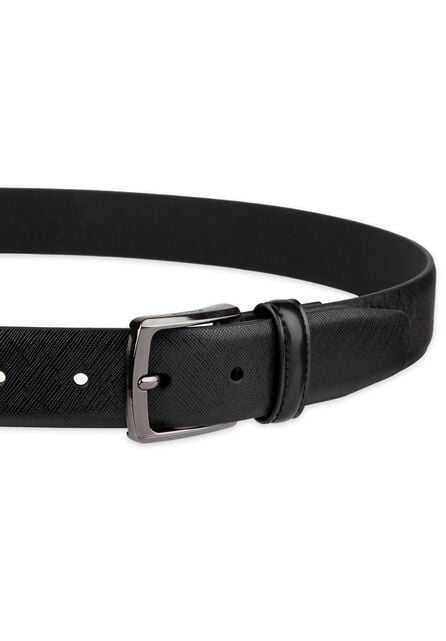 32mm Saffiano Dress Belt, Black