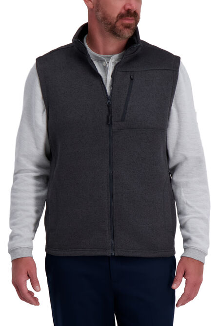 Bonded Fleece Sweater Vest,  Charcoal view# 1