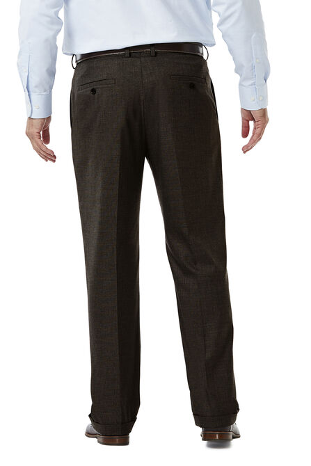 J.M. Haggar Premium Stretch Suit Pant - Pleated Front, Chocolate view# 3