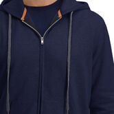 Full Zip Solid Fleece Hoodie Sweatshirt, Dark Navy view# 3