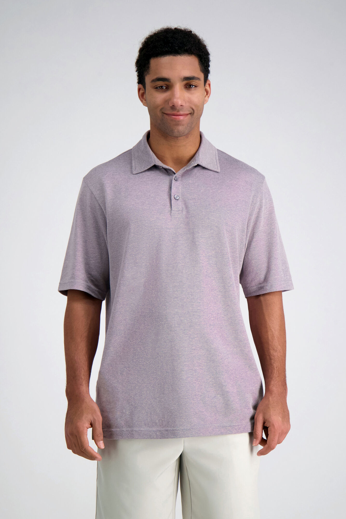 Haggar Short Sleeve Pique Polo Medium Pink (HK10093 Clothing Shirts & Tops) photo