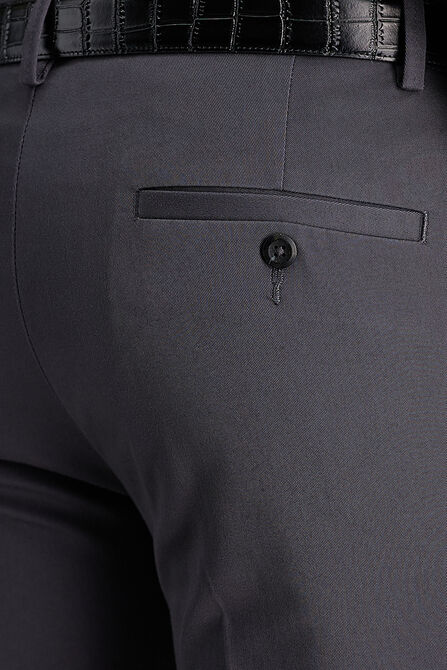 Wrinkle Free Performance Khaki Pant, Dark Grey view# 2