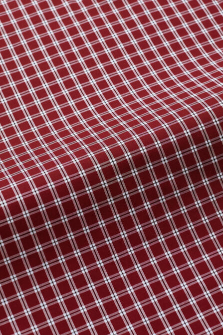Premium Comfort Dress Shirt -  Dark Red Check,  view# 6