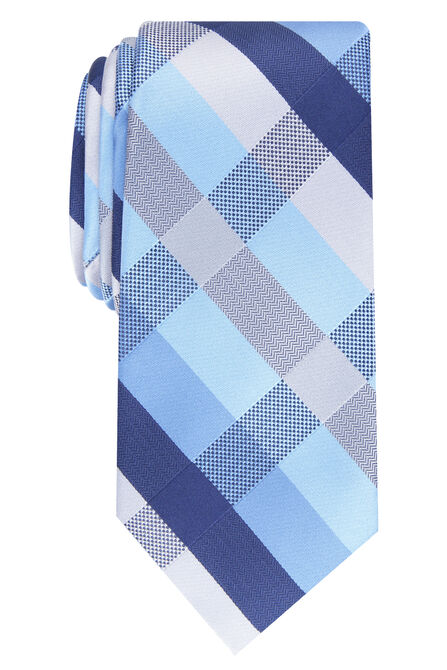 Clarence Plaid Tie, Navy view# 1