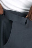 Big &amp; Tall Travel Performance Stria Tic Weave Suit Pant, Dark Heather Grey view# 4