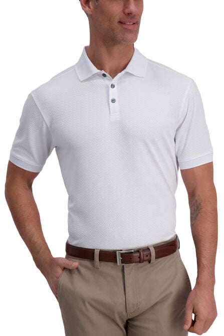 Cool 18&reg; Pro Waffle Textured Golf Polo, White view# 1