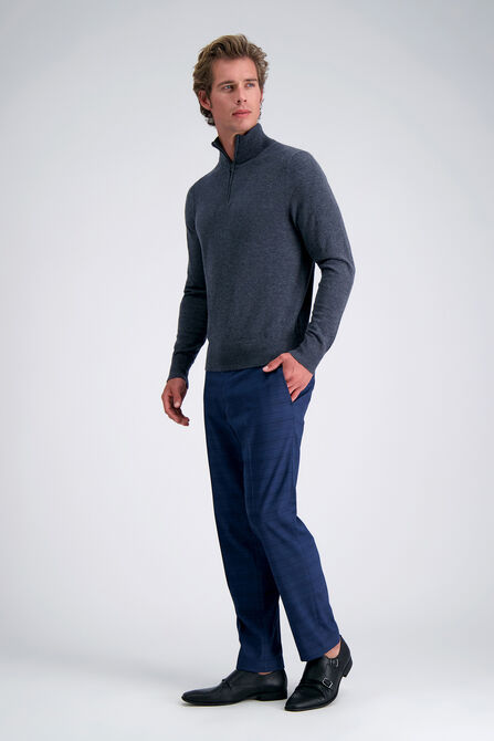 Long Sleeve Zip Sweater, Charcoal Htr view# 5