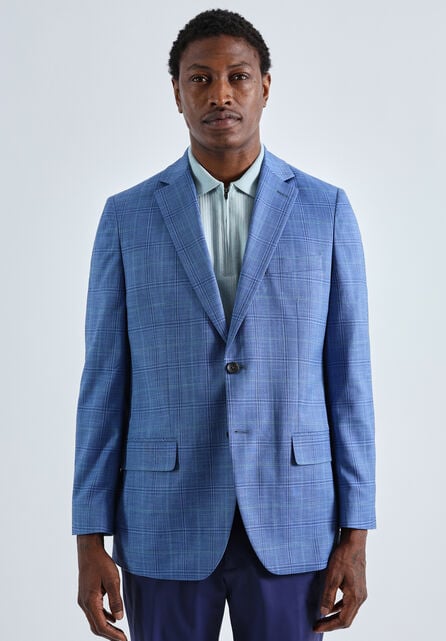 J.M. Haggar&trade; Plaid Windowpane Sport Coat, Lt Stonewash