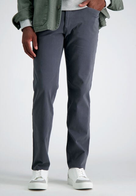 RYRJJ Men's Classic-Fit Dress Pants Slim Wrinkle-Resistant Flat