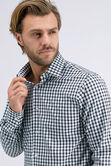 Smart Wash&trade; Dress Shirt - Black Check, Black / Charcoal view# 3