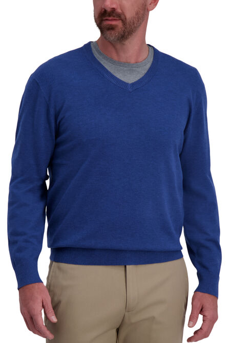 Basic V-Neck Sweater, Dark Grey view# 1