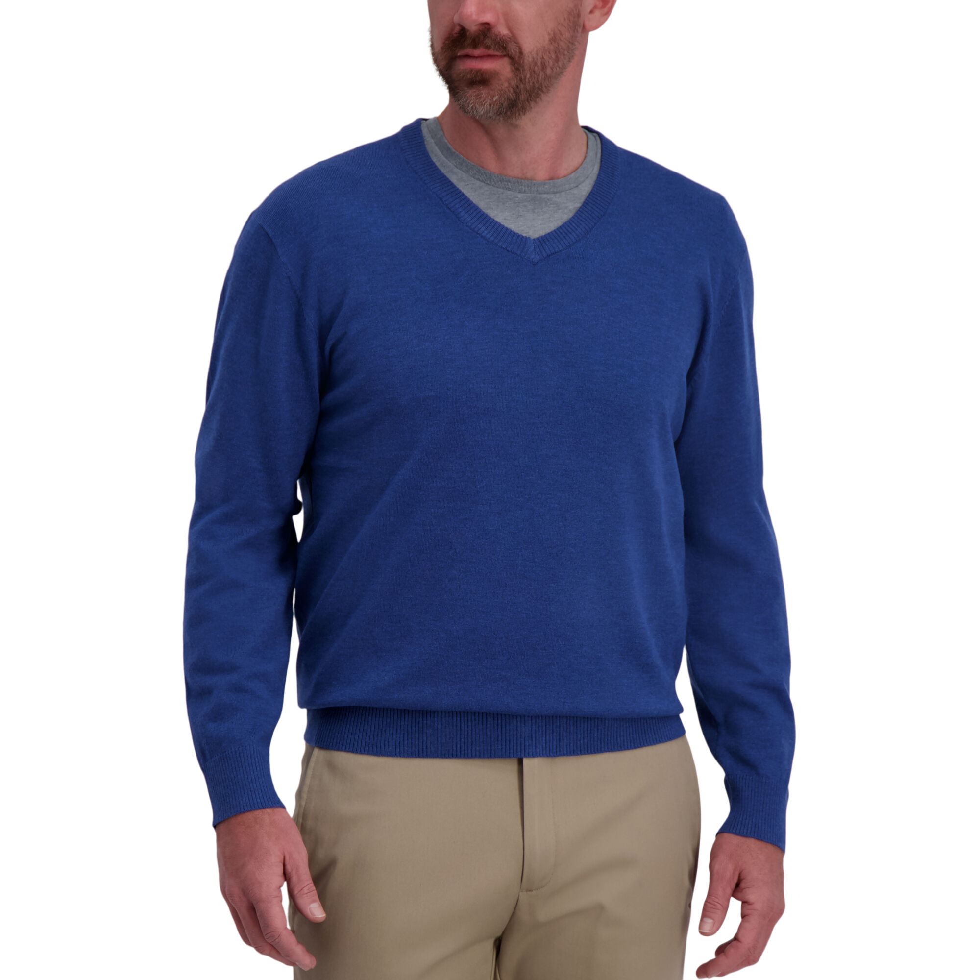 Haggar Basic V-Neck Sweater Cobalt (HGHF9S6046) photo