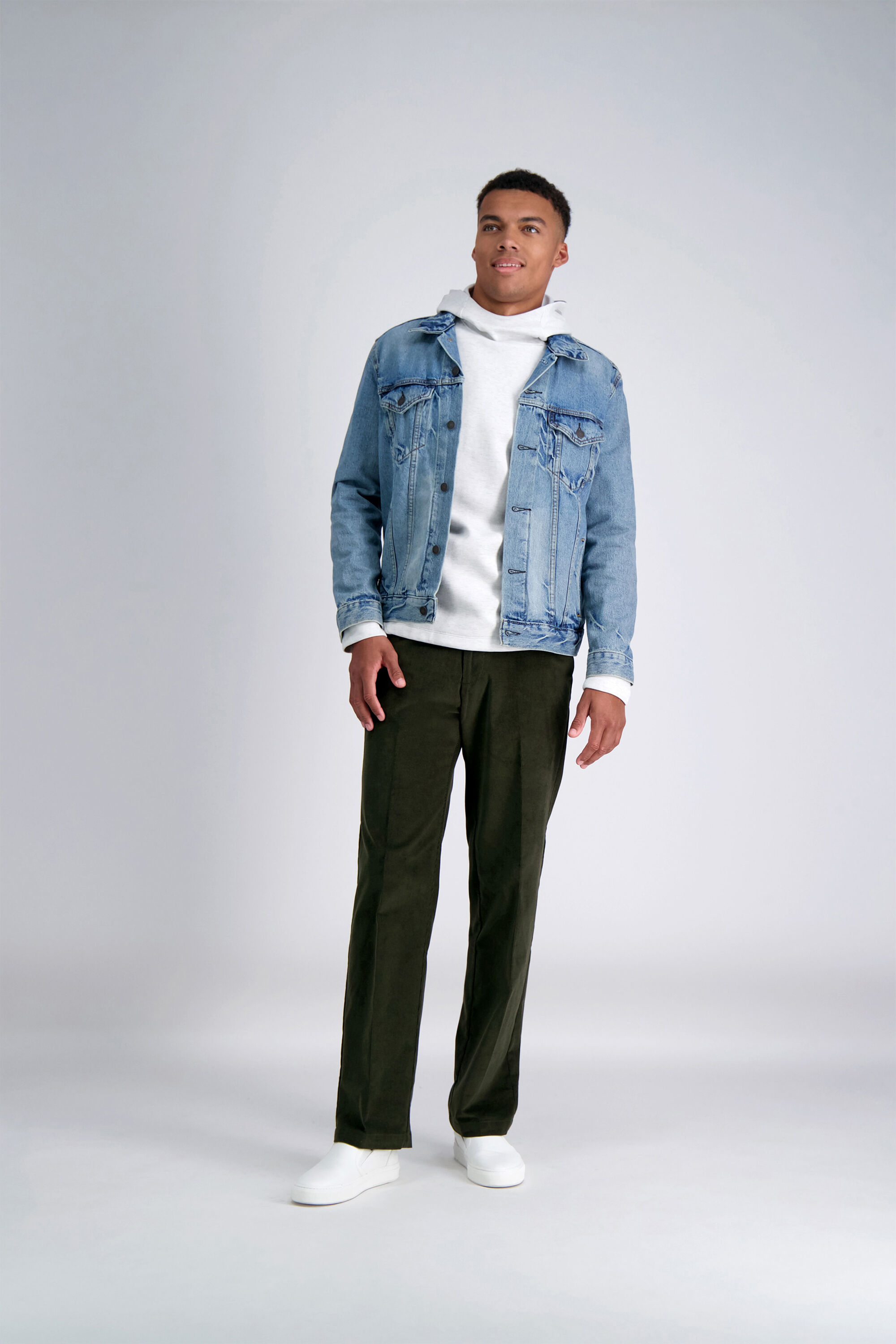 Green corduroy pants men clearance
