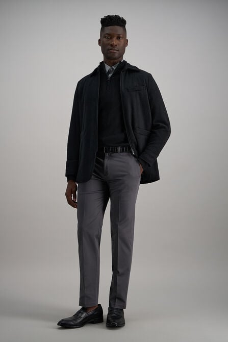 Wrinkle Free Performance Khaki Pant, Dark Grey view# 3