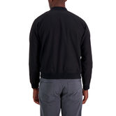 Stretch Gabardine Solid Full-Zip Bomber Jacket, Black view# 3