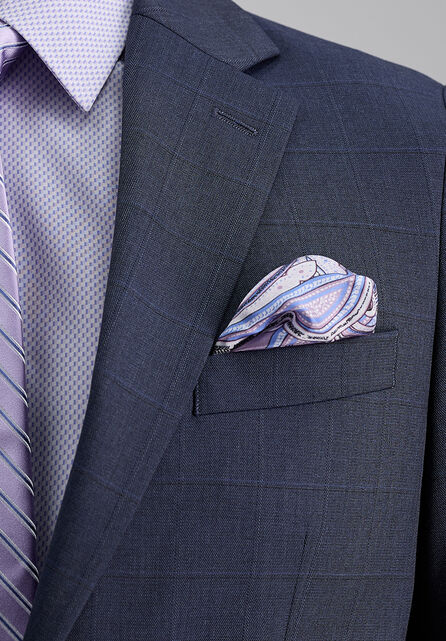 J.M. Haggar Windowpane Suit Jacket, Blue Htr