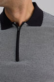 Premium Comfort Quarter Zip Houndstooth Polo, Black view# 2
