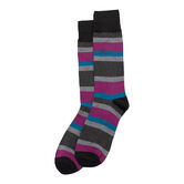 Color Block Stripe Socks, Black view# 1