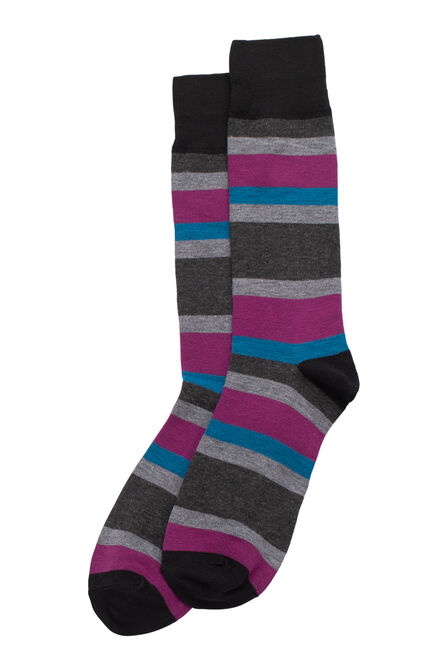 Color Block Stripe Socks, Black view# 1