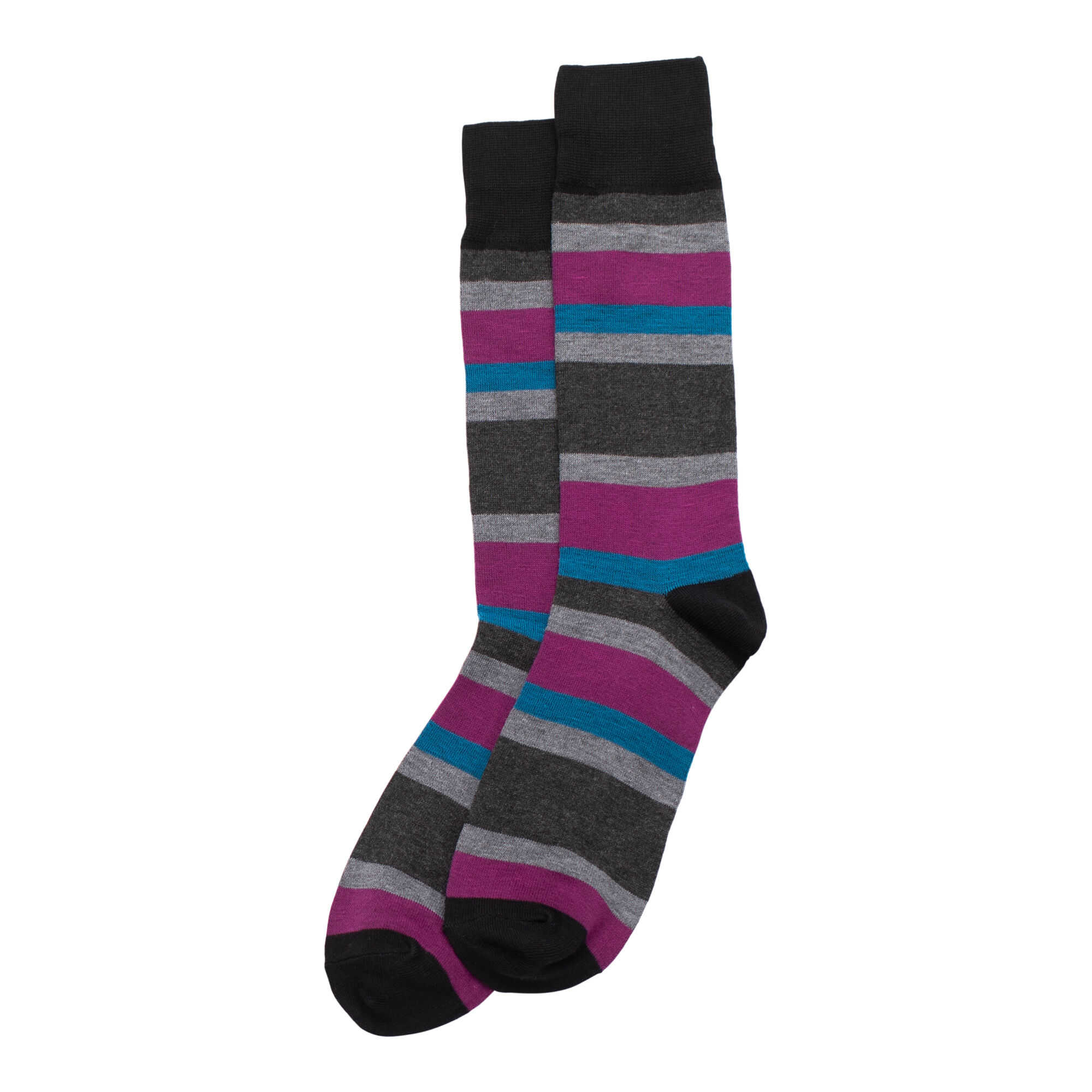 Haggar Color Block Stripe Socks Black (H916 Clothing Underwear & Socks) photo