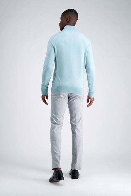 Long Sleeve Zip Sweater, Turquoise / Aqua view# 5
