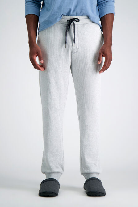 Textured Fleece Jogger Sweatpant, Light Grey view# 2