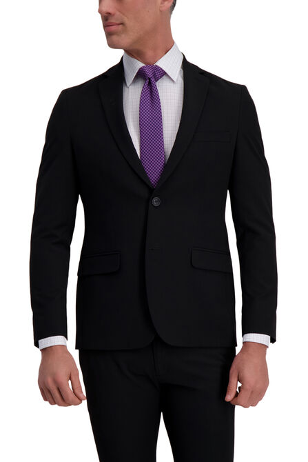J.M. Haggar 4-Way Stretch Suit Jacket - Plain Weave, Black view# 1