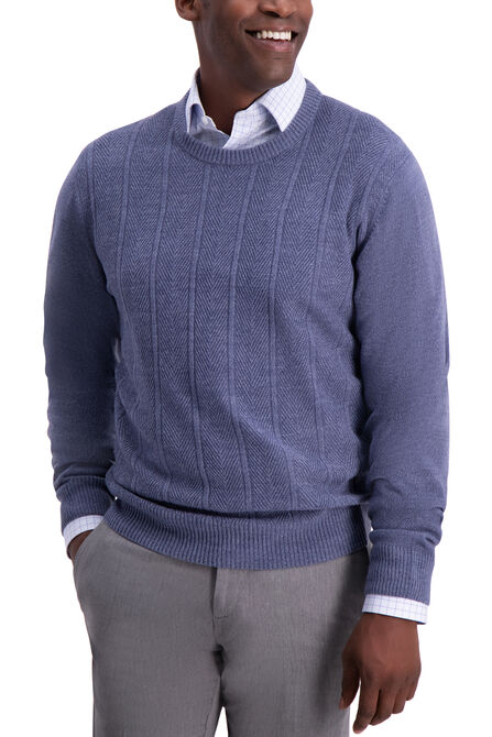 Herringbone Sweater, Blue Marl view# 1