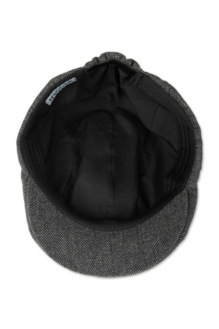 Brushed Herringbone Center Seam Flat Cap, Graphite view# 6
