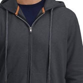 Full Zip Solid Fleece Hoodie Sweatshirt, Charcoal Htr view# 3
