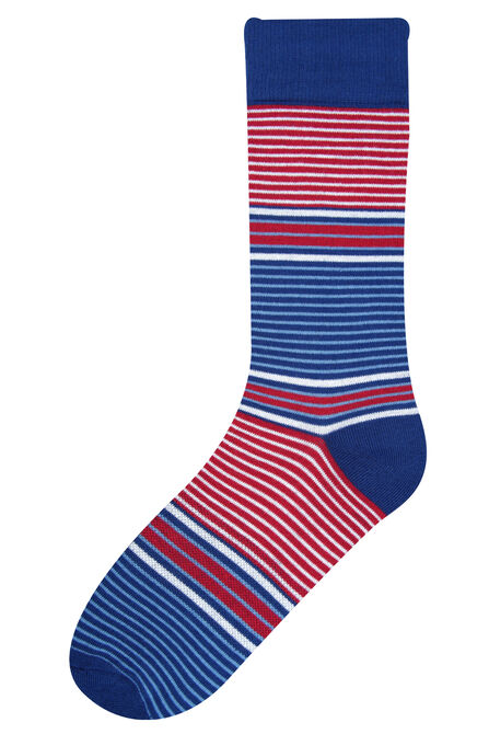 Variegated Striped Socks, Navy view# 1