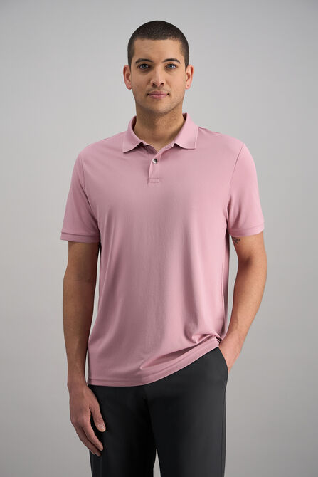 Short Sleeve Pique Polo, Pink view# 1