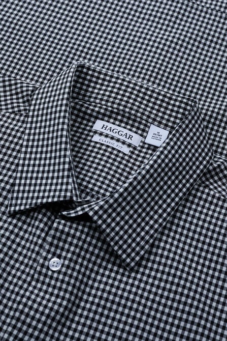 Big Smart Wash&reg; Dress Shirt - Black Check,  view# 4