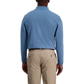 Solid Heather Long Sleeve Polo, Copen Blue view# 2