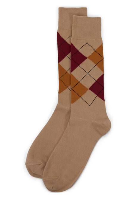 Argyle Socks, Brown Heather view# 1