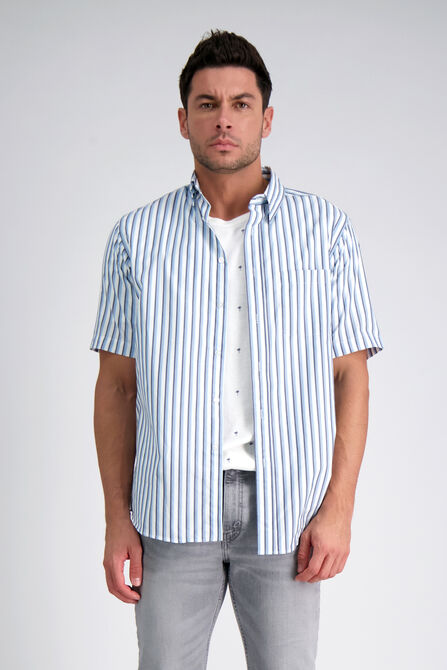 Stripe Button Down Shirt, White view# 1