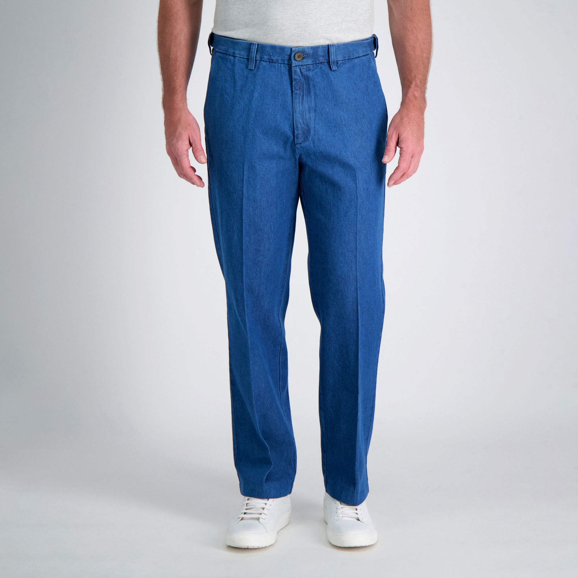 Work to Weekend Denim Classic Fit Flat Front No Iron Haggar