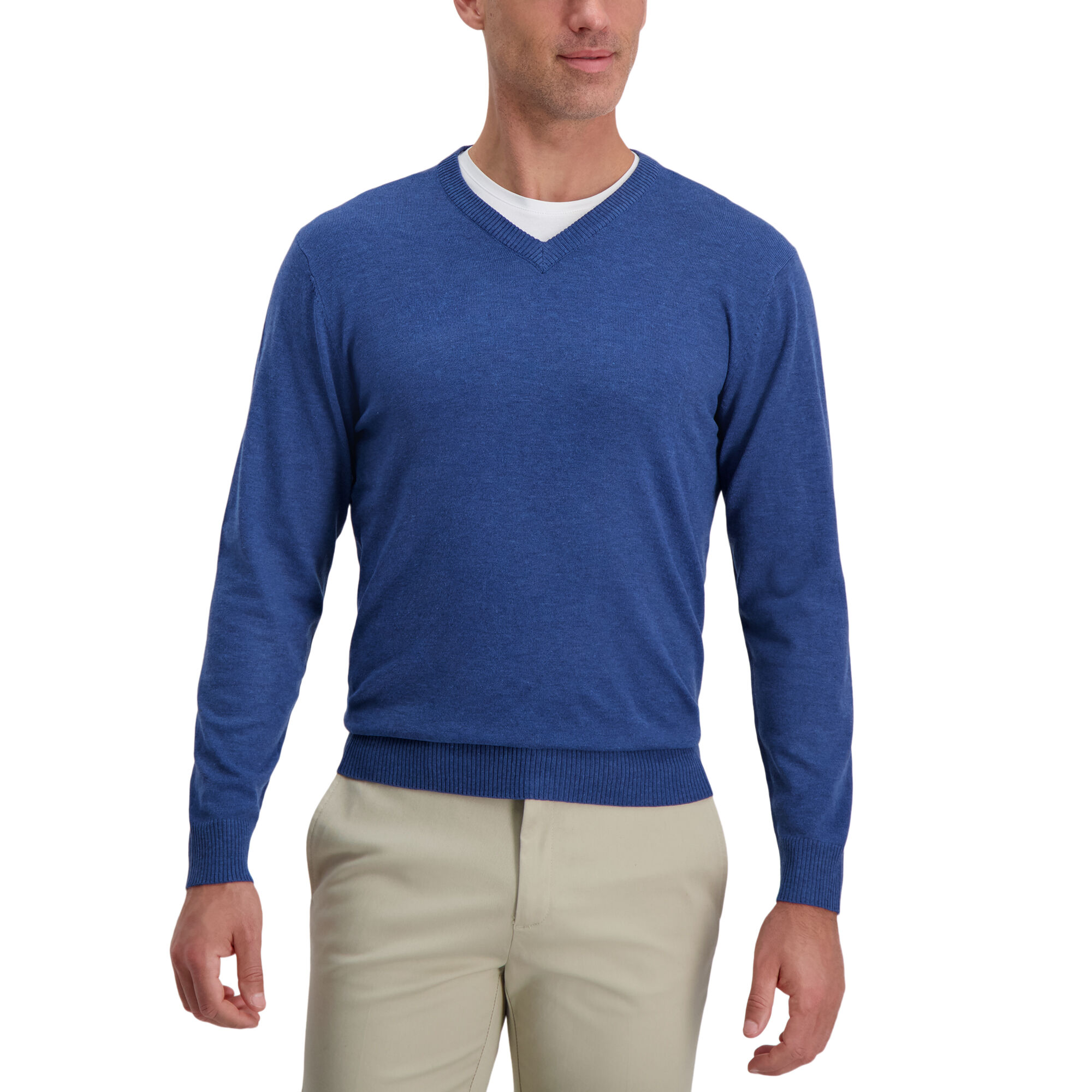 Haggar V-Neck Basic Sweater Cobalt (HGHF0S6046 Clothing Shirts & Tops) photo