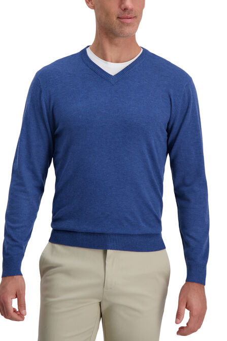 V-Neck Basic Sweater, Cobalt view# 1