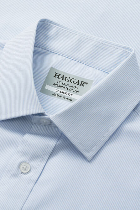 Premium Comfort Dress Shirt -  White &amp; Blue Stripe,  White view# 4