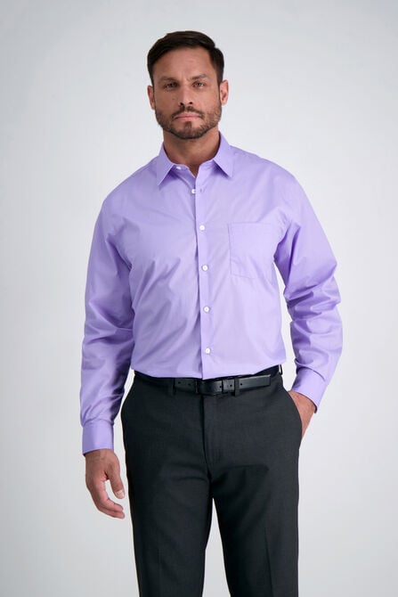 Light Purple Solid Dress Shirt, Purple view# 1