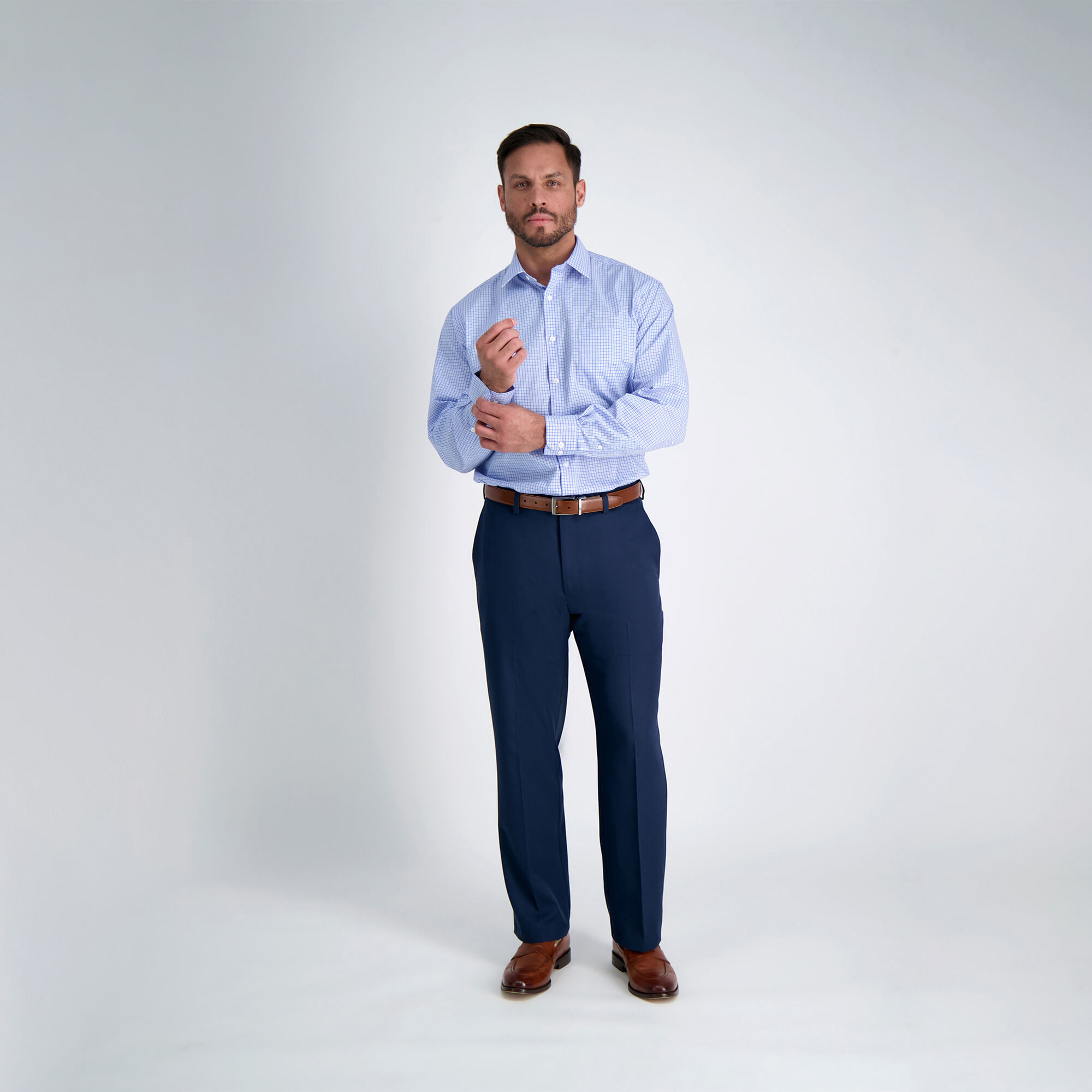 Light Blue Plaid Dress Shirt