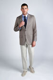 Premium Comfort Dress Shirt - Blue Herringbone , Blue view# 4