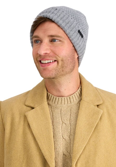 Heathered Micro Cable Crown Beanie, Graphite