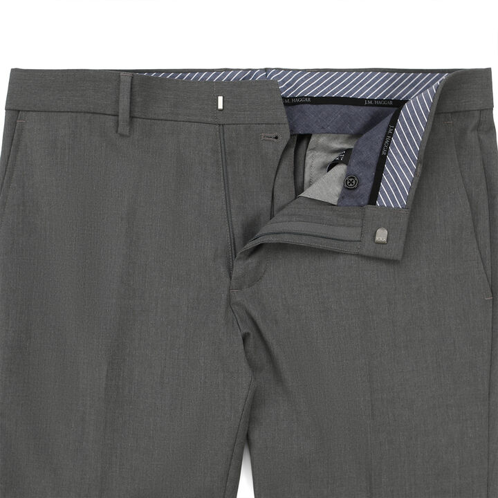 J.M. Haggar 4-Way Stretch Suit Pant - Plain Weave, Heather Grey view# 5